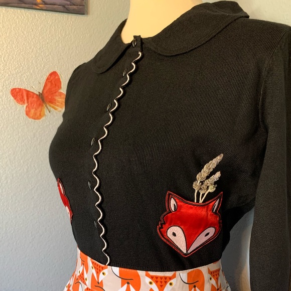 Banned Retro Foxy Scallop Cardigan Black - Picture 13 of 16